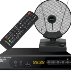 Tuner cyfrowy Esperanza EV106 DVB-T/T2 H.265/HEVC + antena pokojowa BLOW ATD17