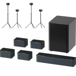 Ultimea Poseidon D80 Boom 7,1 Soundbar + 2 Pairs * Steady 300 Speaker Stands, Dolby Atmos, 500W Peak Power