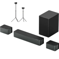 Ultimea Poseidon M4T 5,1 Soundbar + 1 Pair * Steady 300 Speaker Stands, Dolby Atmos, 450W Peak Power, Adjustable Surround Level