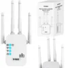 Wzmacniacz sygnału Wi-Fi repeater 300Mb/s 2.4G duży zasięg 4 anteny MOCNY Z01A