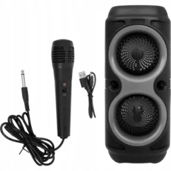 Zree GŁOŚNIK BEZPRZEWODOWY BOOMBOX LED KARAOKE BLUETOOTH RADIO FM USB